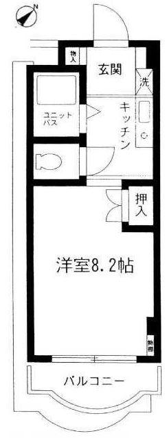 牧田ビル(1K/3階)の間取り写真
