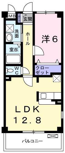 サニーキャンプ・東雲II(1LDK/3階)の間取り写真