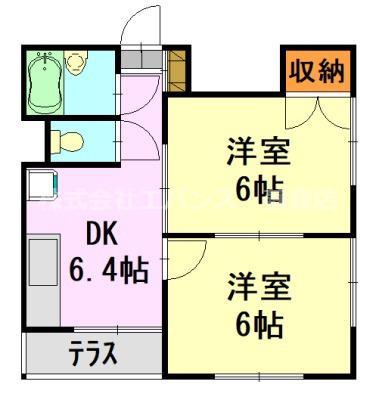 ケントハウス(2DK/1階)の間取り写真