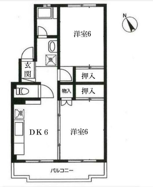 光ハイツ(2DK/2階)の間取り写真