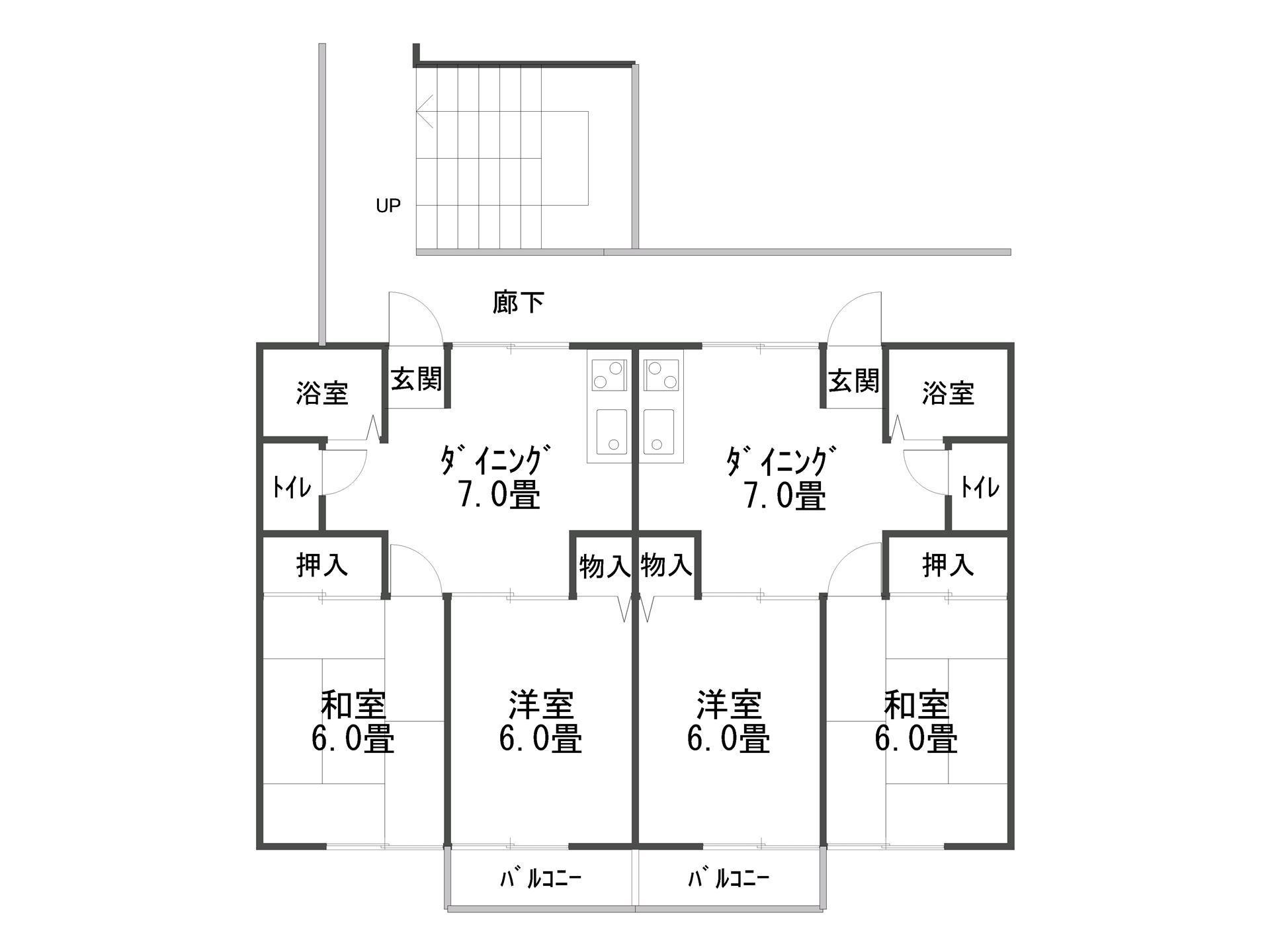 バーディハウス1(2DK/3階)の間取り写真