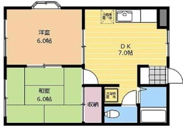 クロノス古淵サウス(2DK/2階)の間取り写真