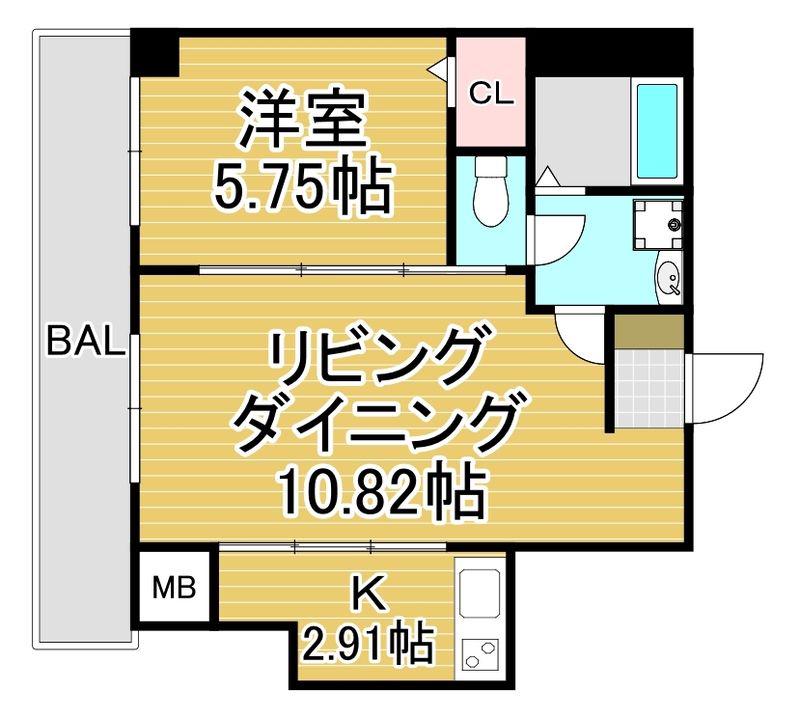 マルコビル平尾(1LDK/5階)の間取り写真