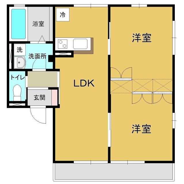 E´TOILEII(1LDK/1階)の間取り写真