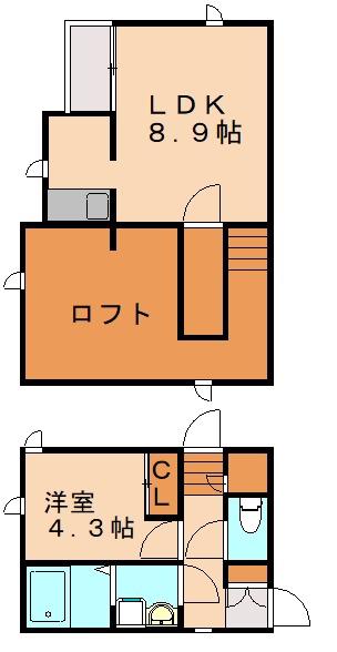 CB唐原コフレ(1LDK/1階)の間取り写真