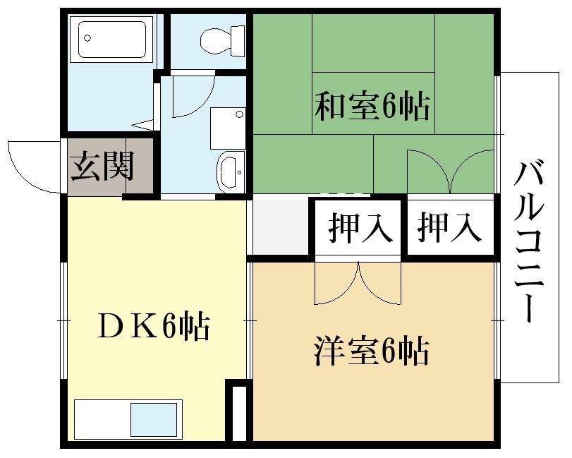 セトラII(2DK/2階)の間取り写真