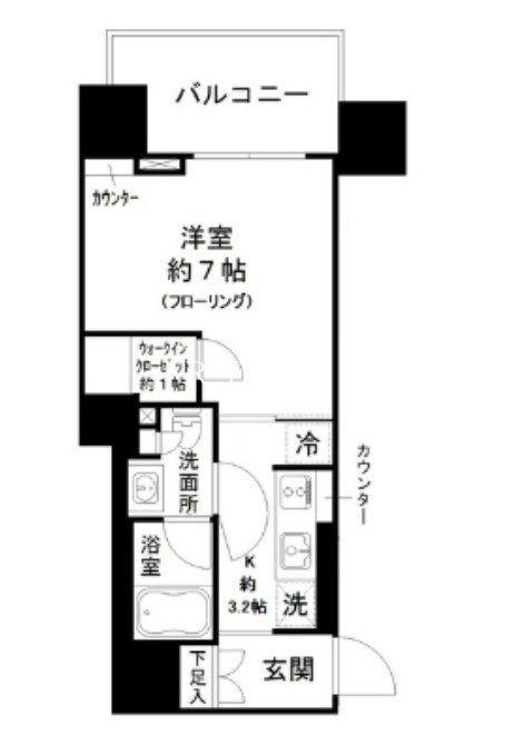 パークリュクス本駒込ステーションプレミア(1K/4階)の間取り写真