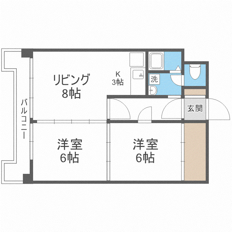 ニューシャンテNO3(2LDK/4階)の間取り写真