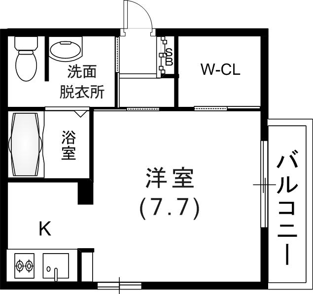 ブルーメゾンII(ワンルーム/1階)の間取り写真