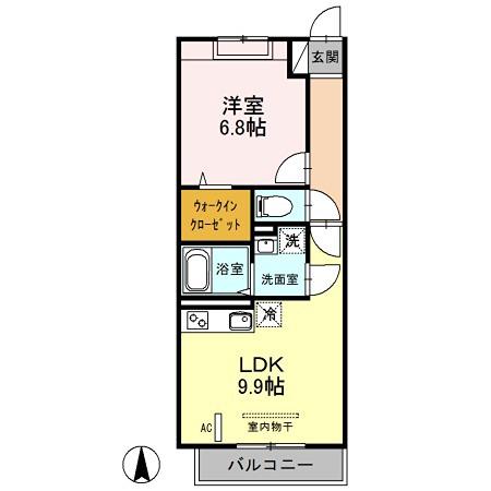 グランドキャッスル(1LDK/3階)の間取り写真