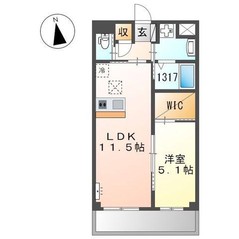 プライムヴィラ(1LDK/1階)の間取り写真
