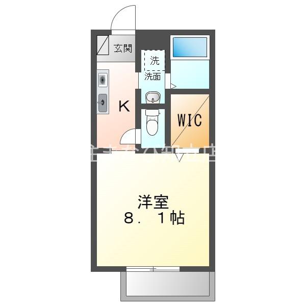 KS HOUSE B(1K/2階)の間取り写真