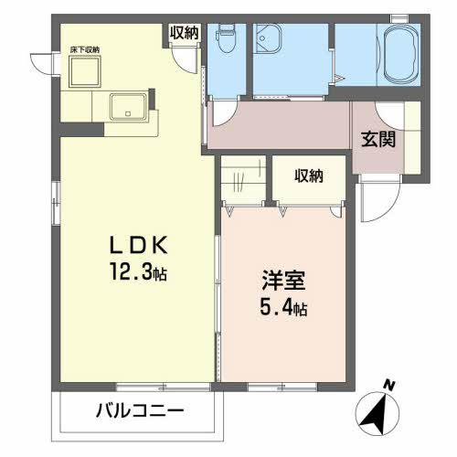アルテールII(1LDK/2階)の間取り写真