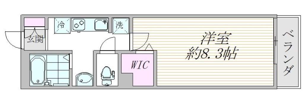 フェリーチェ東大前(1K/2階)の間取り写真