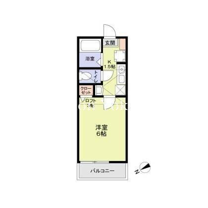 VENUS LAGOON 斎藤分町(1K/2階)の間取り写真
