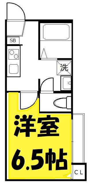 アークシティ春日部(1K/1階)の間取り写真