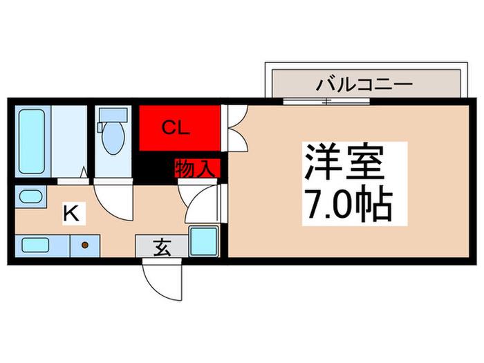 パレスユキ(1K/2階)の間取り写真