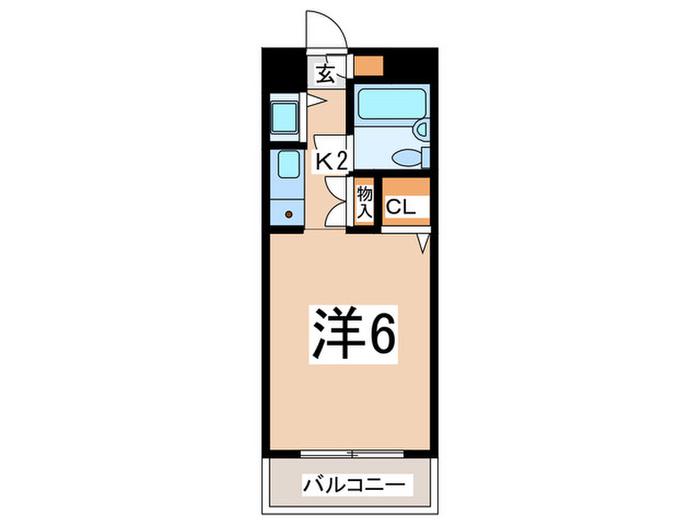 リンクスビル(1K/2階)の間取り写真