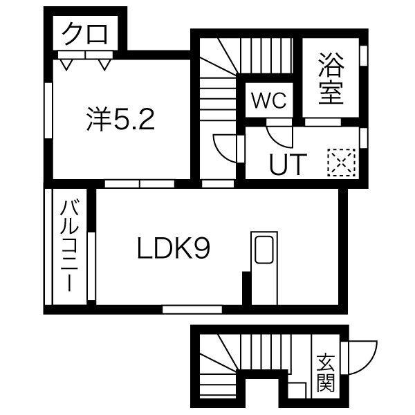 ボナール I・II・III(1LDK/2階)の間取り写真