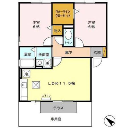 ROYAL GARDEN 400&16 ABCD(2LDK/1階)の間取り写真