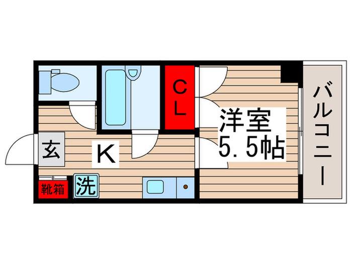 クレスト・ガーデニア(1K/3階)の間取り写真