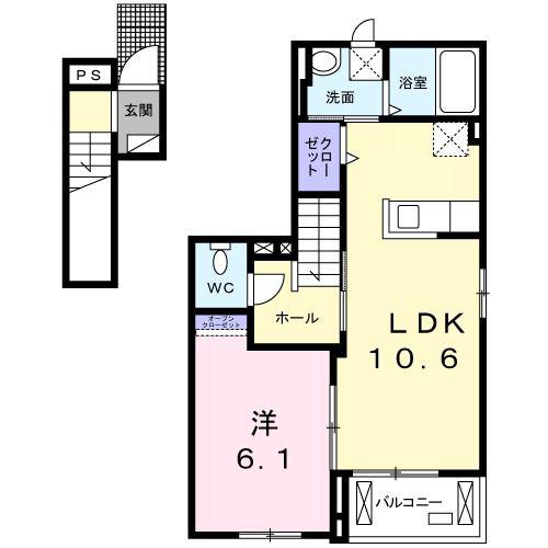 SHILIN(1LDK/2階)の間取り写真