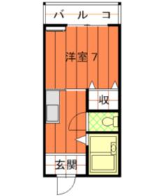 セルカデルマール(1K/1階)の間取り写真