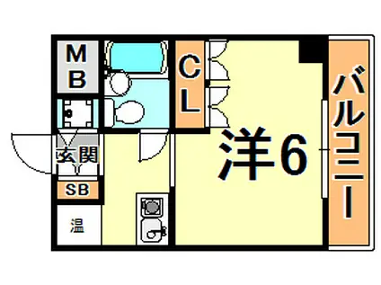 ボーン出屋敷(1K/2階)の間取り写真