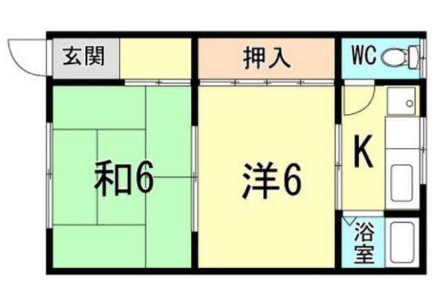 板宿ハイツ(2K/2階)の間取り写真