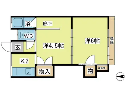 コーポ本田2(2K/1階)の間取り写真