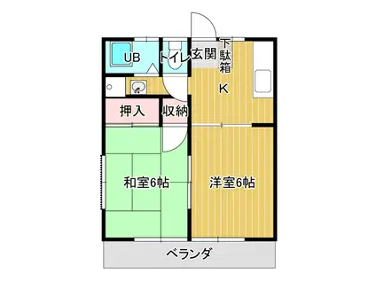 光ハイツ(2DK/2階)の間取り写真