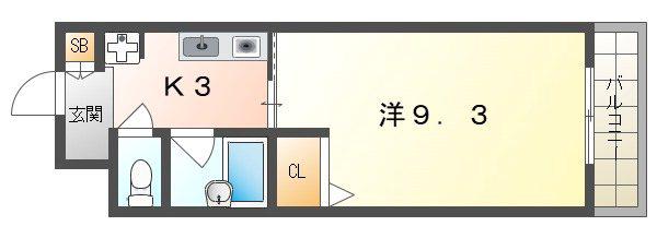 ギャレ グラン(1K/2階)の間取り写真
