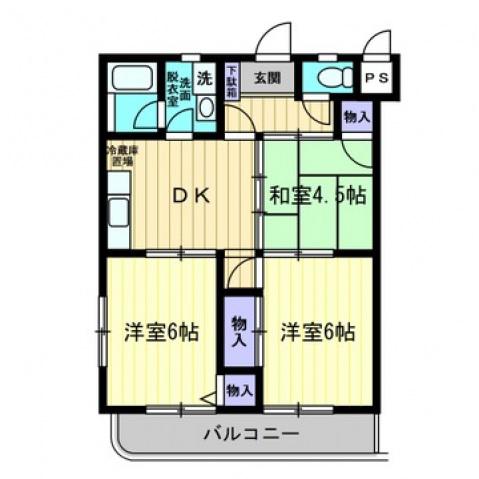光洋マンション(3DK/1階)の間取り写真