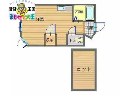 ハイツYS(ワンルーム/2階)の間取り写真