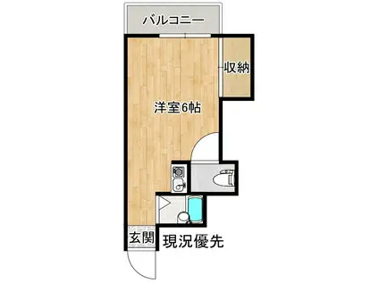 コーポスズキ(ワンルーム/1階)の間取り写真
