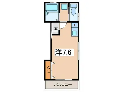 アイエム1(ワンルーム/2階)の間取り写真