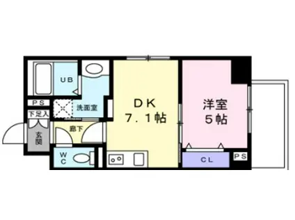 ジュネス北野(1LDK/3階)の間取り写真