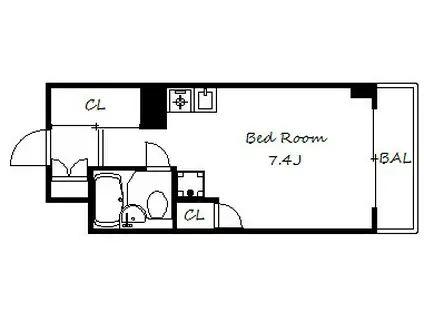藤和シティコープ本山(1K/4階)の間取り写真