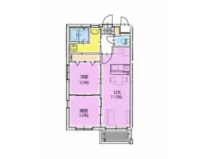 アーベイン潮見(2LDK/2階)の間取り写真