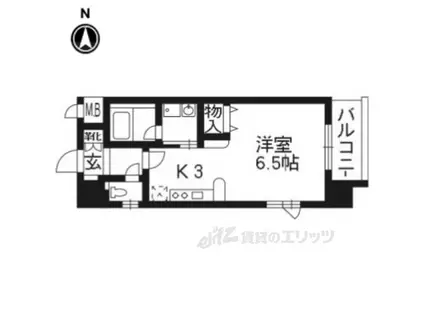 ベラジオ京都神泉苑(1K/6階)の間取り写真