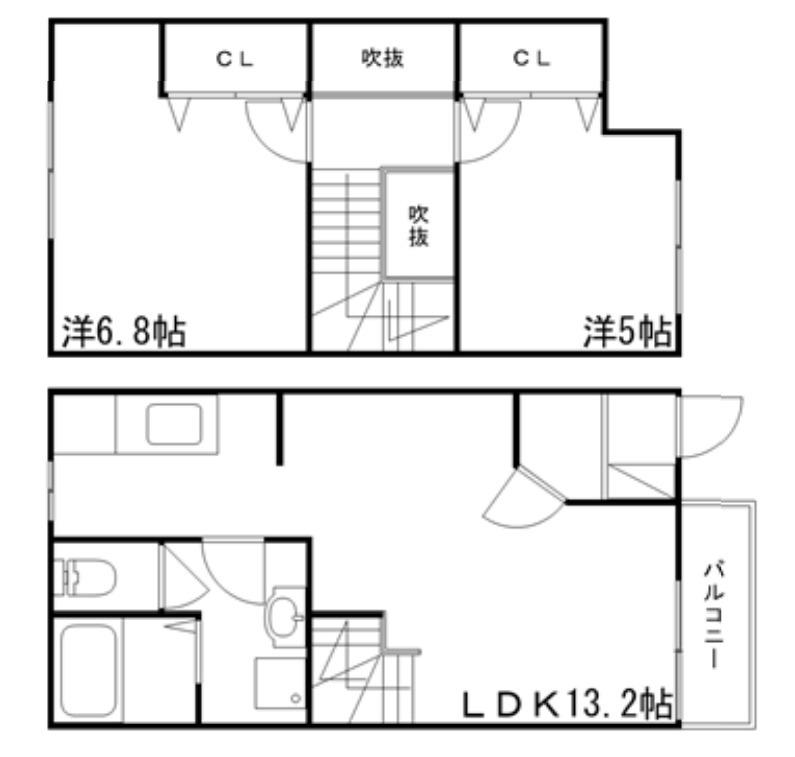 ノーブル東山(2LDK/1階)の間取り写真