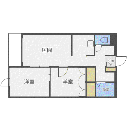 カールトンハウス(2LDK/2階)の間取り写真