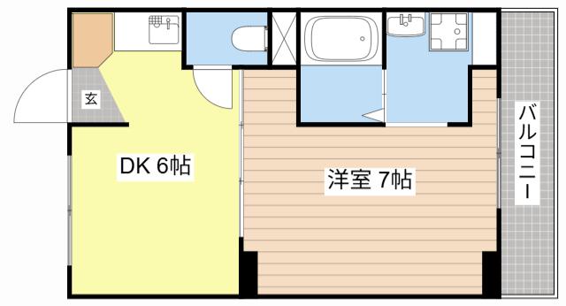 ヴィラナリー石山寺I(1DK/3階)の間取り写真