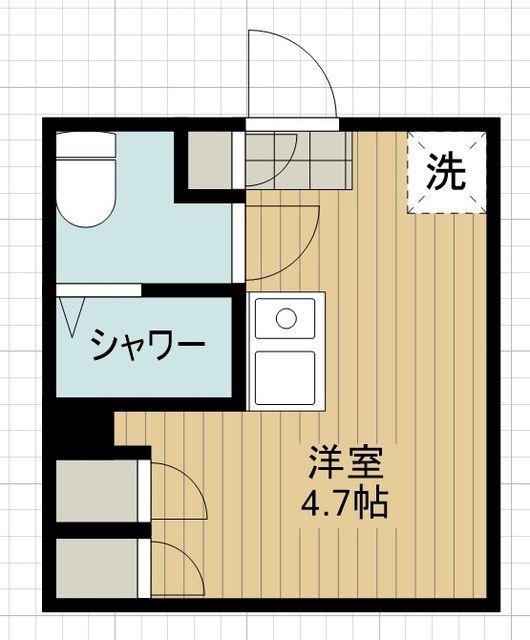 めぞんどかしぇっと弐(ワンルーム/1階)の間取り写真
