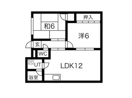 プリンセス高屋(2LDK/3階)の間取り写真