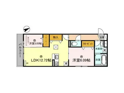 クレール林崎(2LDK/2階)の間取り写真