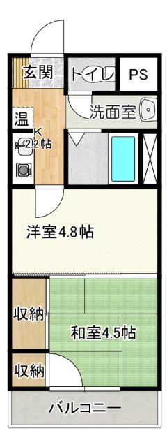 アルシェ浜松(2K/2階)の間取り写真
