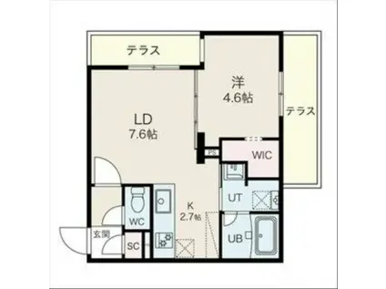 ALTUS南平岸(1LDK/1階)の間取り写真