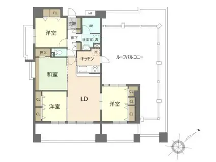 グランリーブル(4LDK/5階)の間取り写真