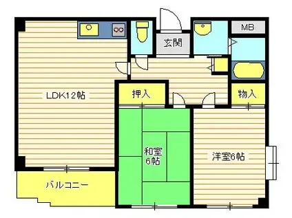 ベイスターズ21(2LDK/3階)の間取り写真